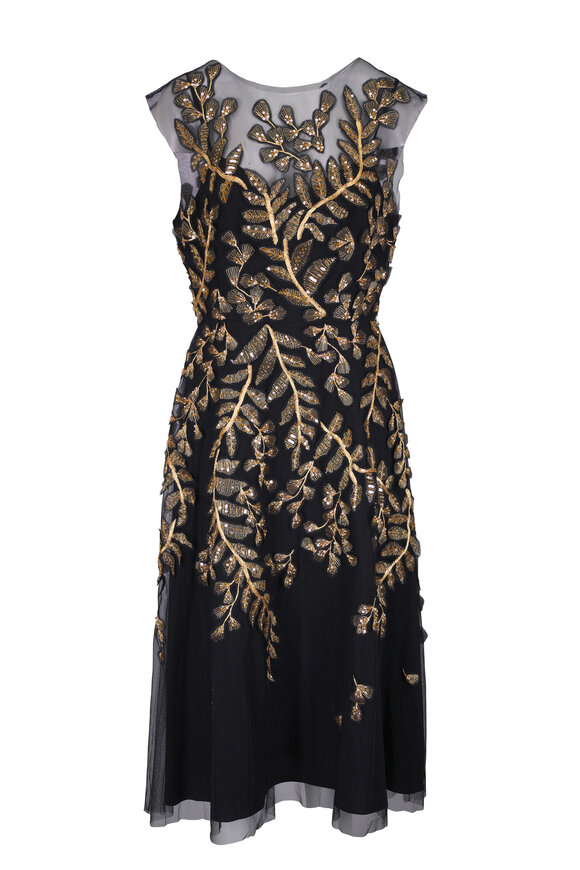 Carolina Herrera - Gold Metallic Textured Strapless Gown