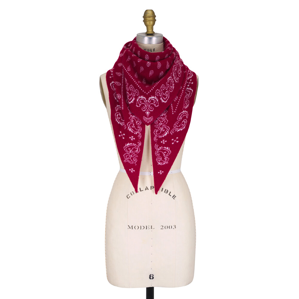 Guest in Residence - The Wild Rag Red Cashmere Bandana Print Scarf