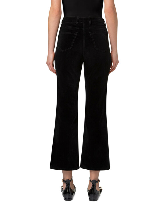 Akris Punto - Cali Black Velvet Bootcut Cropped Pant 