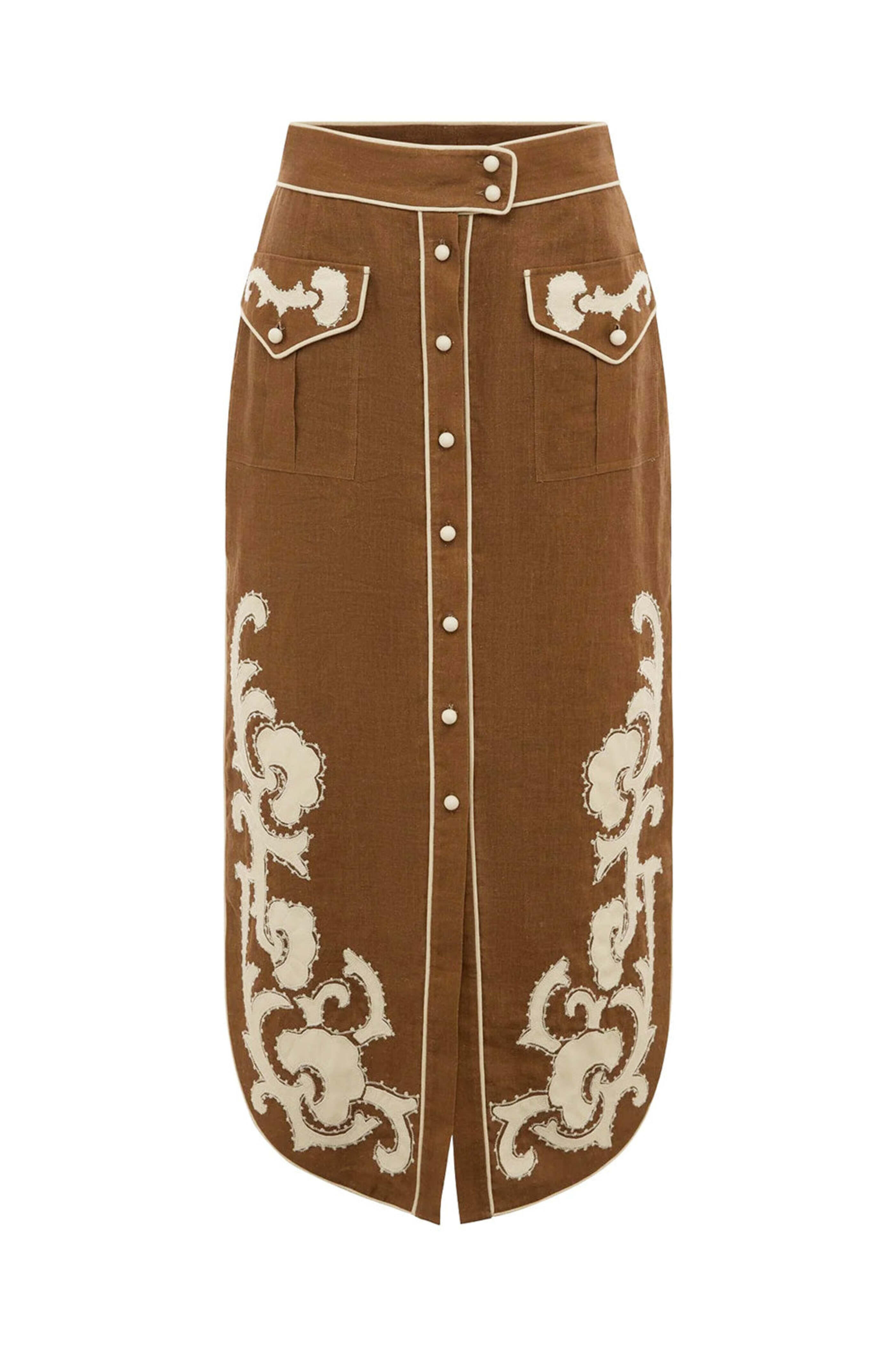 Alémais - Tobacco Applique Ruby Skirt