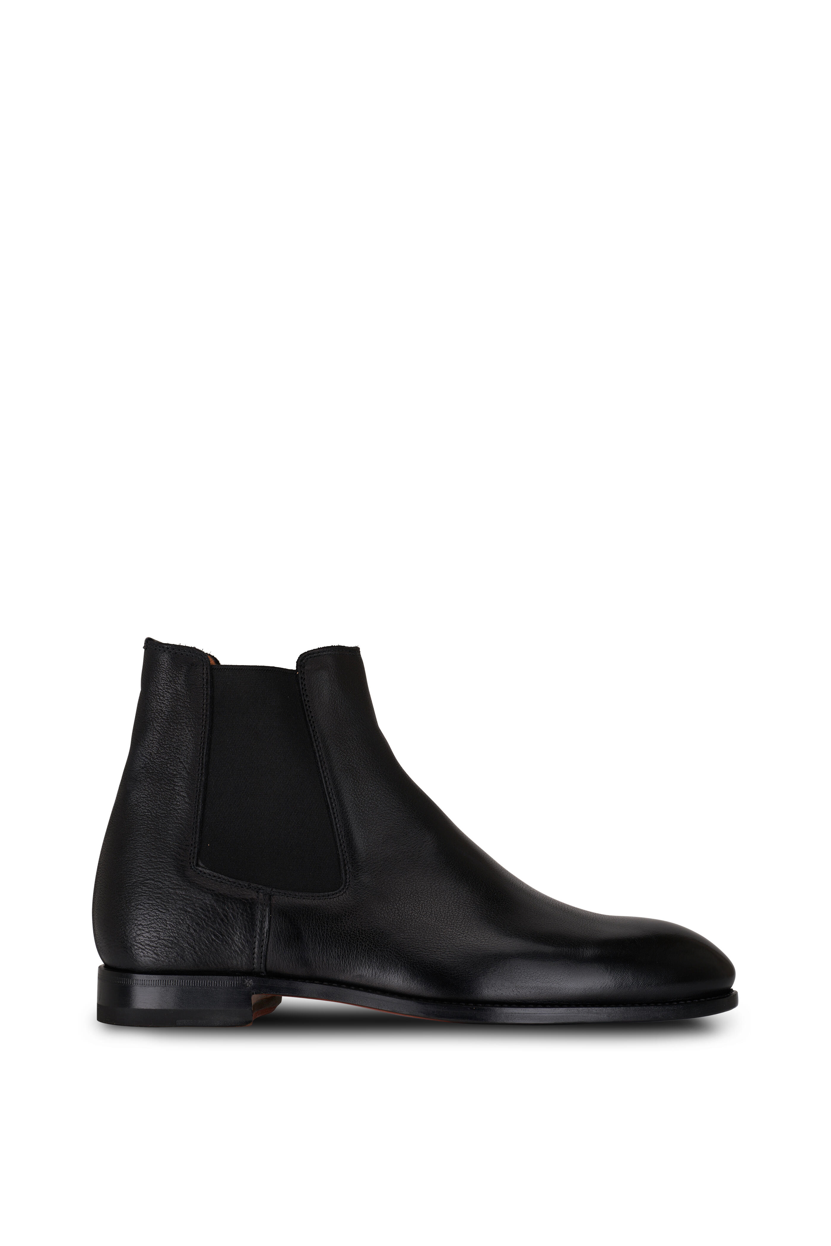 Bontoni - Cavaliere Black Leather Chelsea Boot | Mitchell Stores