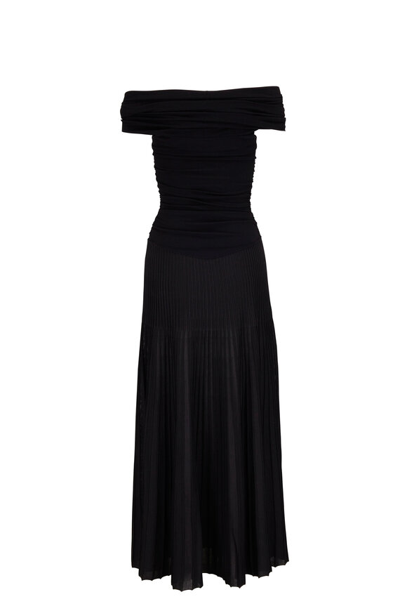 Khaite - Marca Black Off-The-Shoulder Maxi Dress