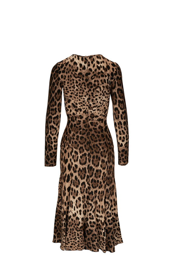 Dolce & Gabbana - Leopard Print Cady Midi Dress 