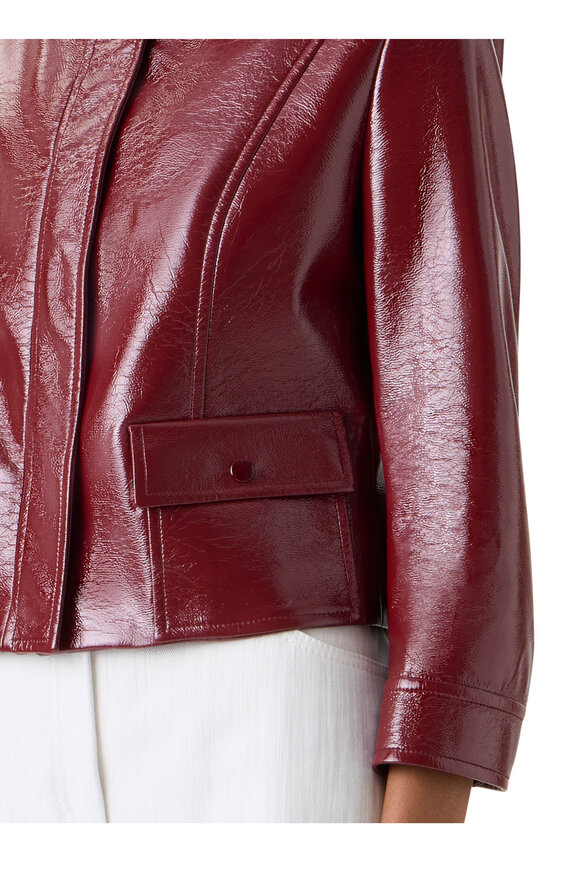 Akris Punto Pomegranate Crinkled Faux-Leather Jacket - view 5