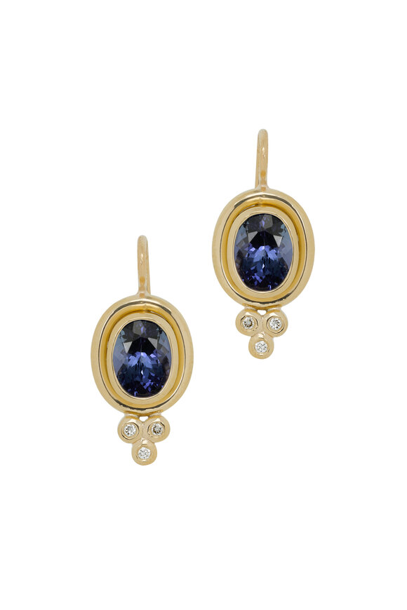 Temple St. Clair - 18K Yellow Gold Tanzanite & Diamond Drop Earrings