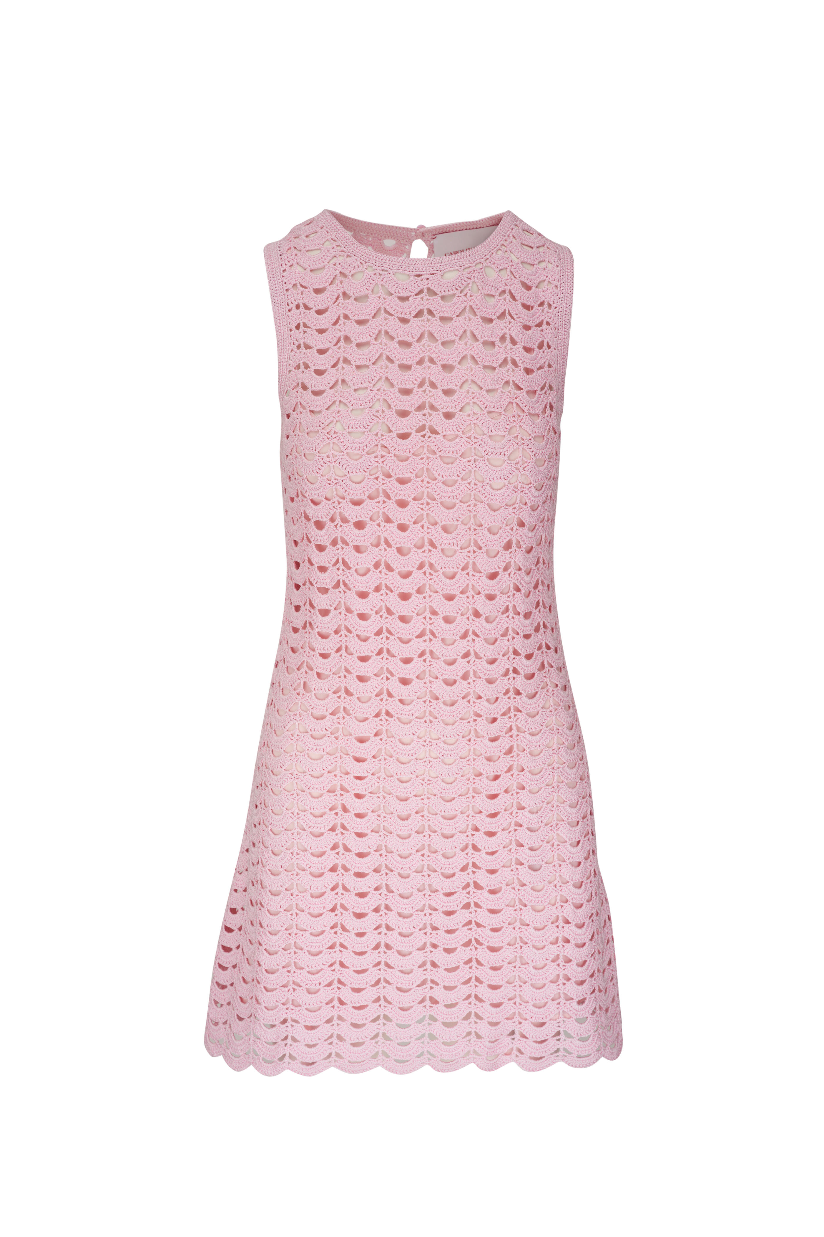 Carolina Herrera - Blush Crochet Shift Mini Dress