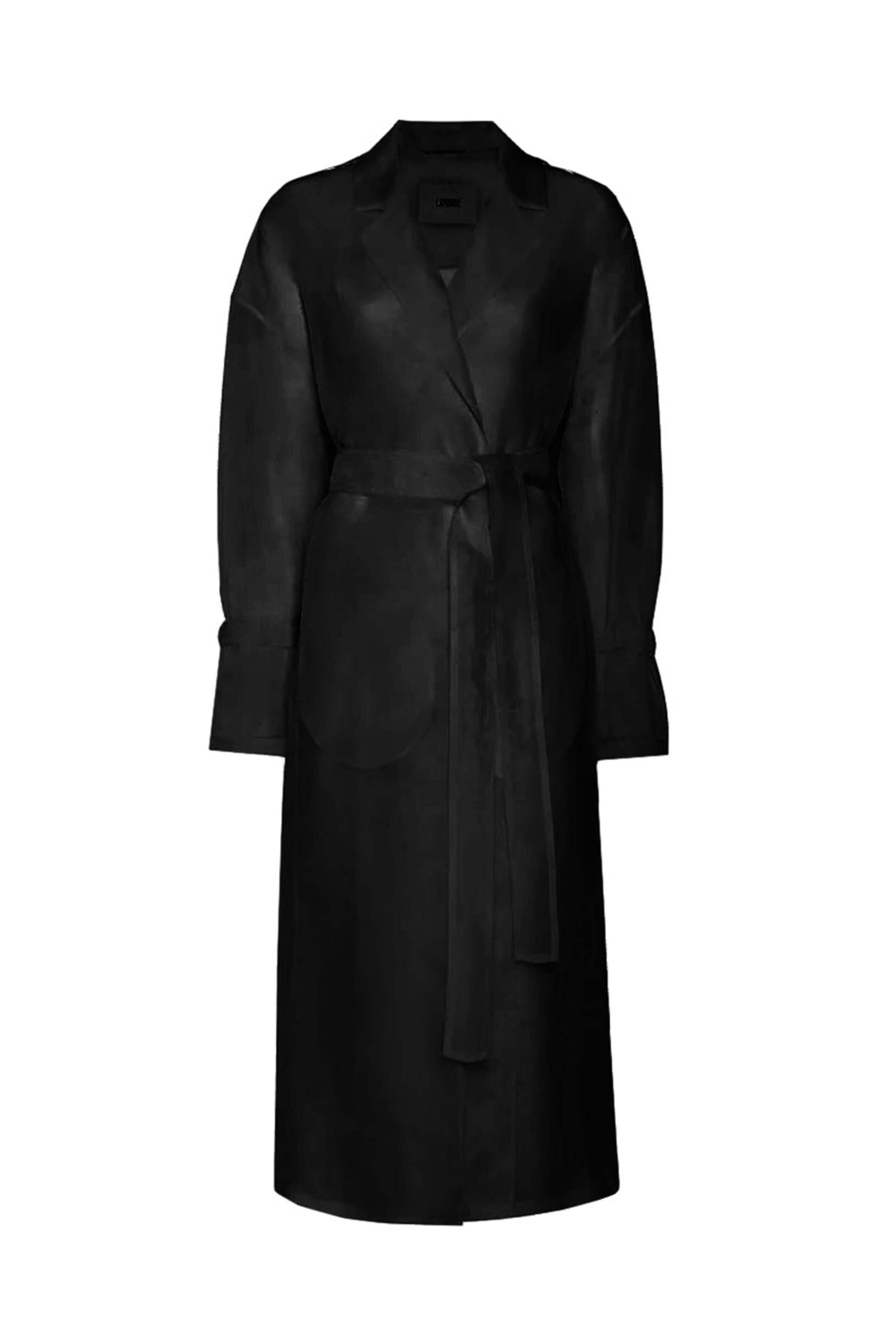 LaPointe - Black Organza Trench Coat
