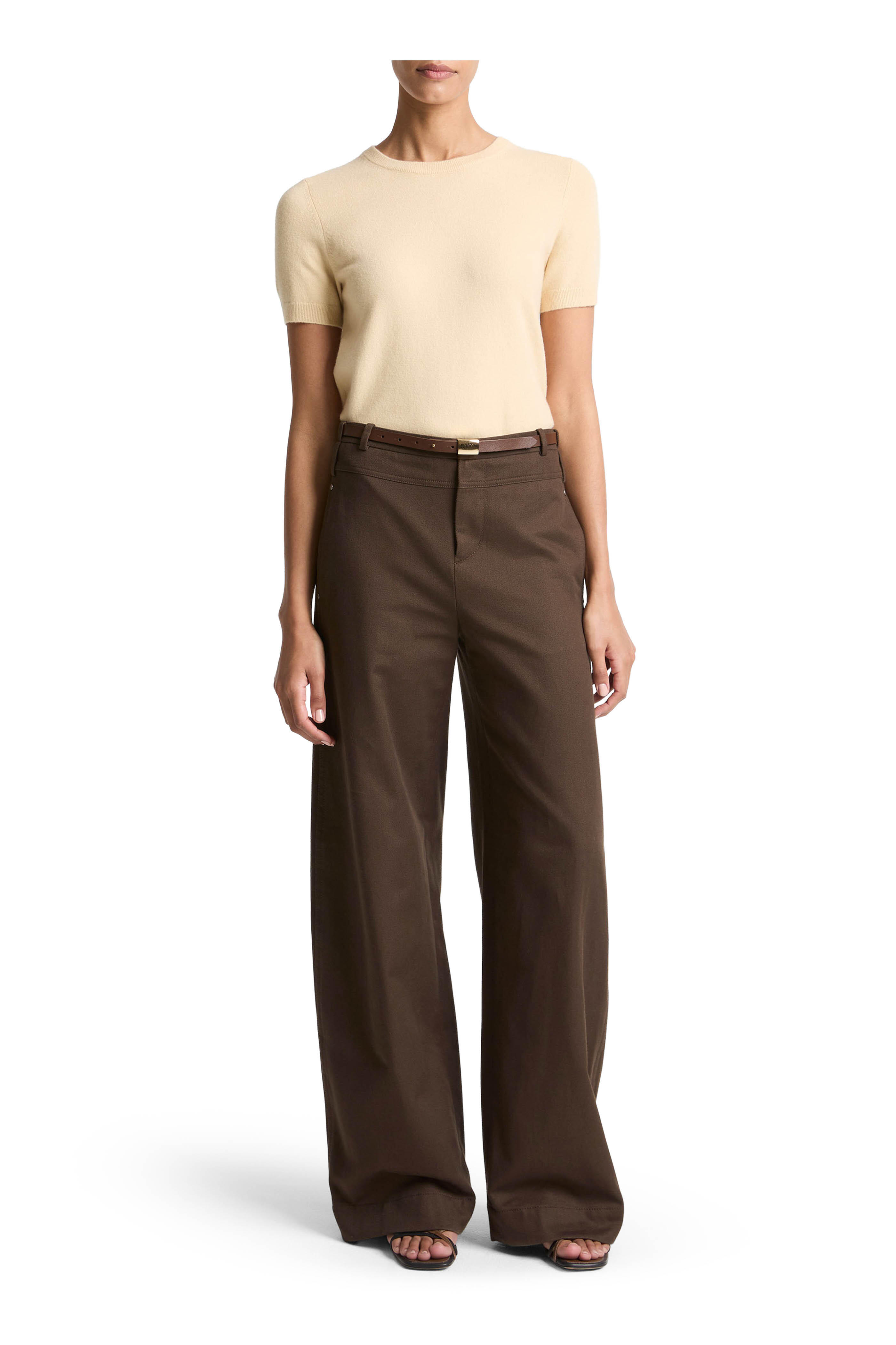 Vince - Willow Cotton Utility Double Waist Wide-Leg Pant