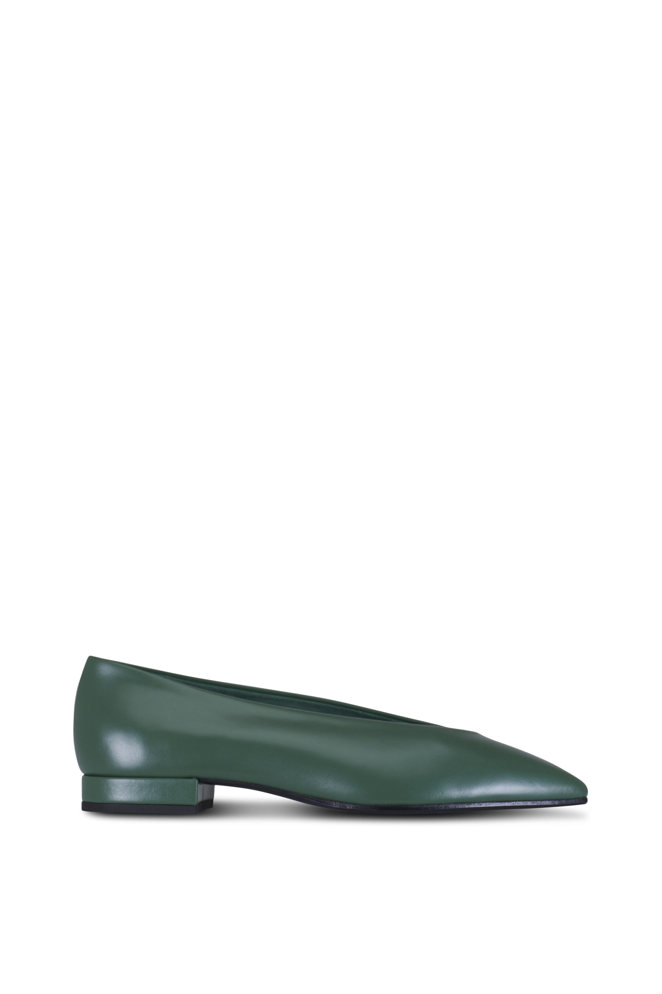 Loro Piana - Rebecca Green Leather Ballerina Flat
