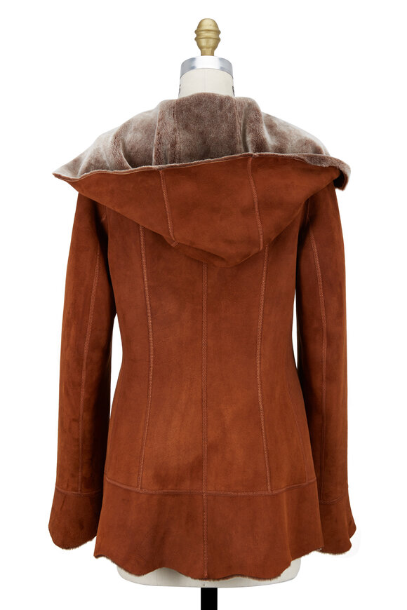 Viktoria Stass - Whiskey Brisa Shearling Hooded Coat