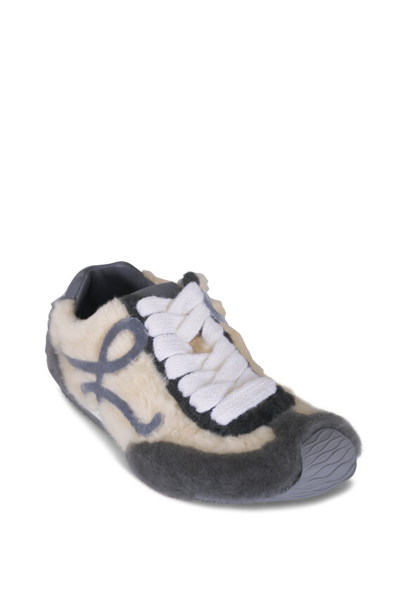 Loewe Ballet Runner 2.0 Gray & Cream Shearling Sneaker