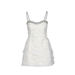 white christmas dresses Maison des Copains Plumeria A-Line Spaghetti Strap Jacquard Midi Dress main image 1