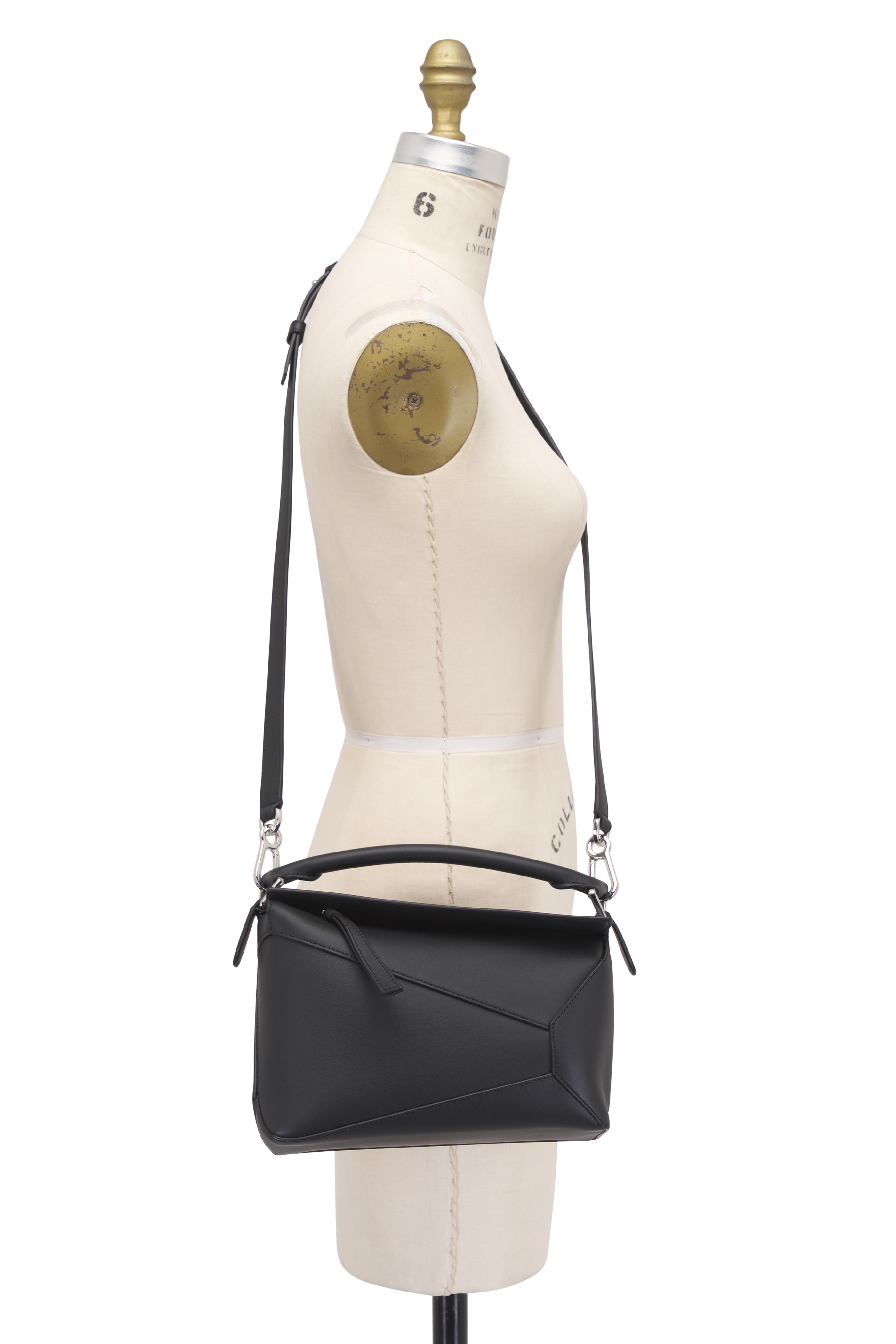 Loewe - Small Puzzle Edge Black Leather Shoulder Bag