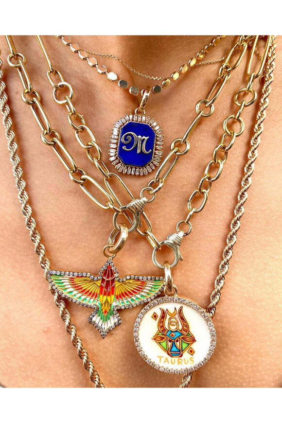 Royal Nomad Jewelry Taurus Zodiac Pendant with Diamonds - view 2