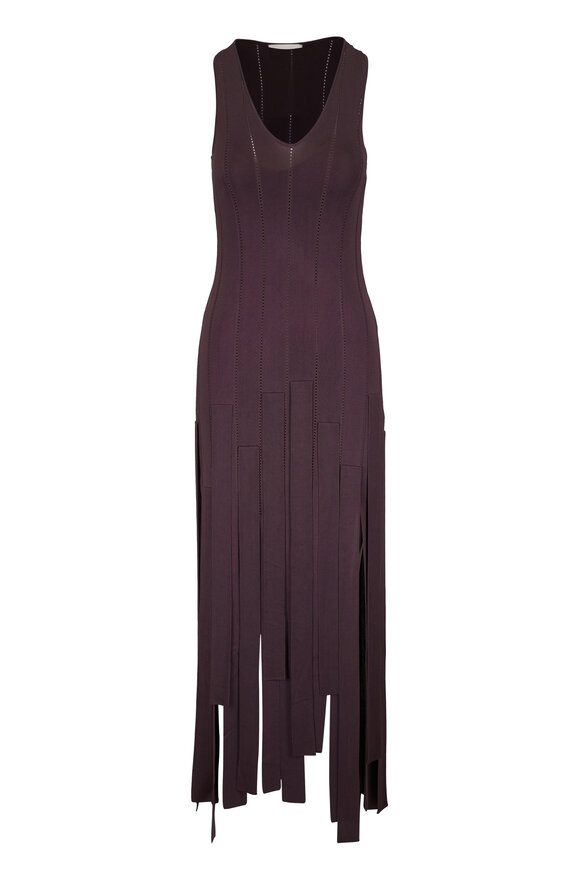 Zimmermann Luna Chocolate Fringe Midi Dress