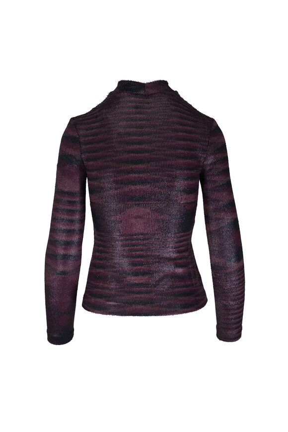 Missoni Black & Purple Multi Mock Neck Top - view 4