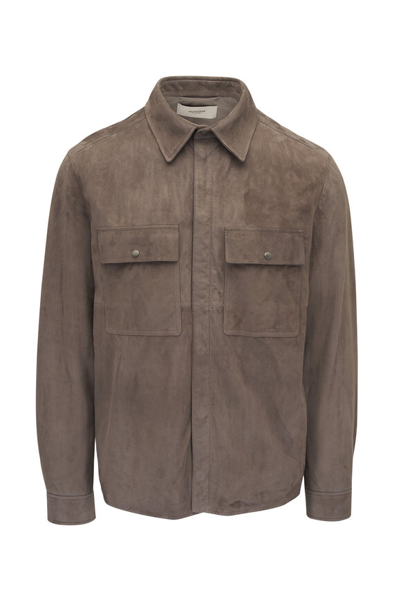 Agnona Taupe Suede Overshirt