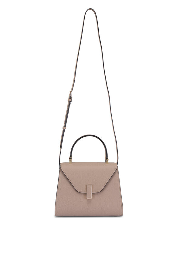 Valextra Mini Iside Sahara Leather Top Handle Bag