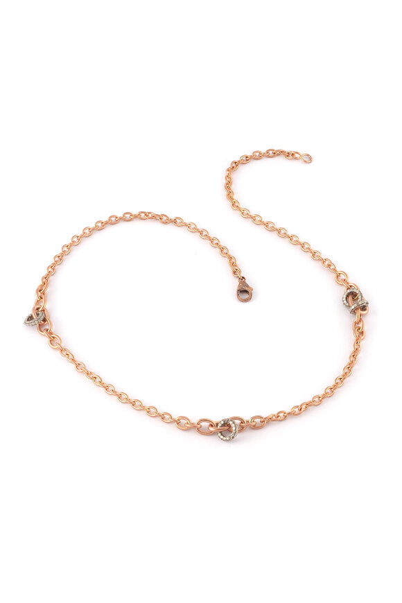Sylva & Cie Diamond Rondell Chain Link Necklace