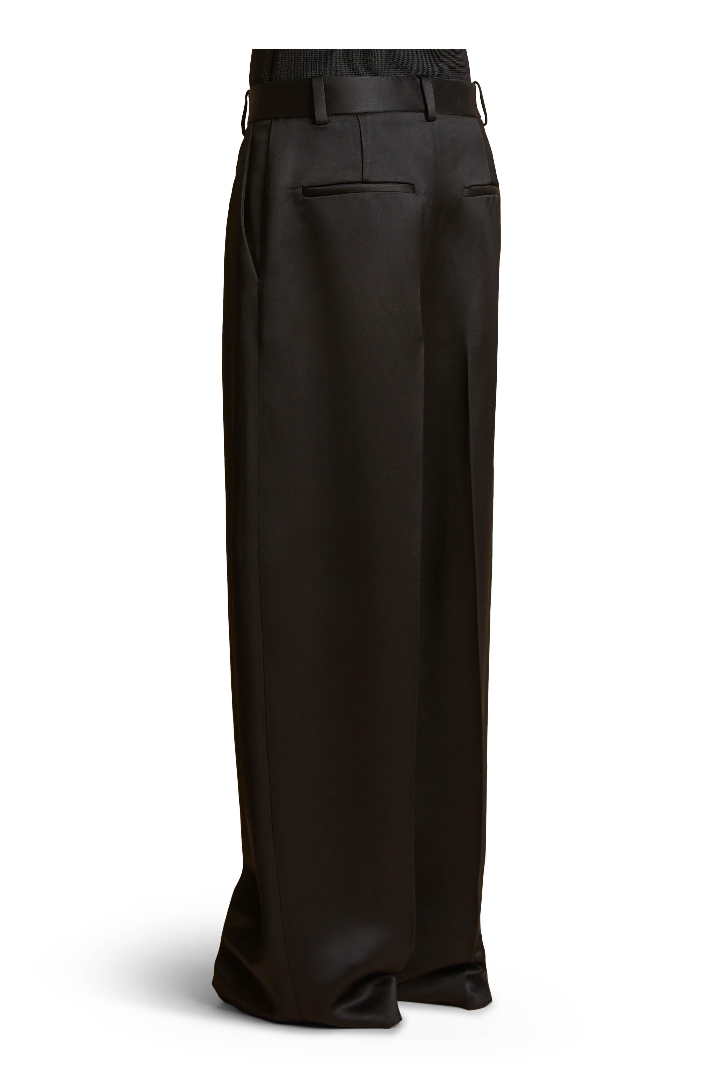 Khaite - Marinta Black Heavy Fluid Satin Pant | Mitchell Stores