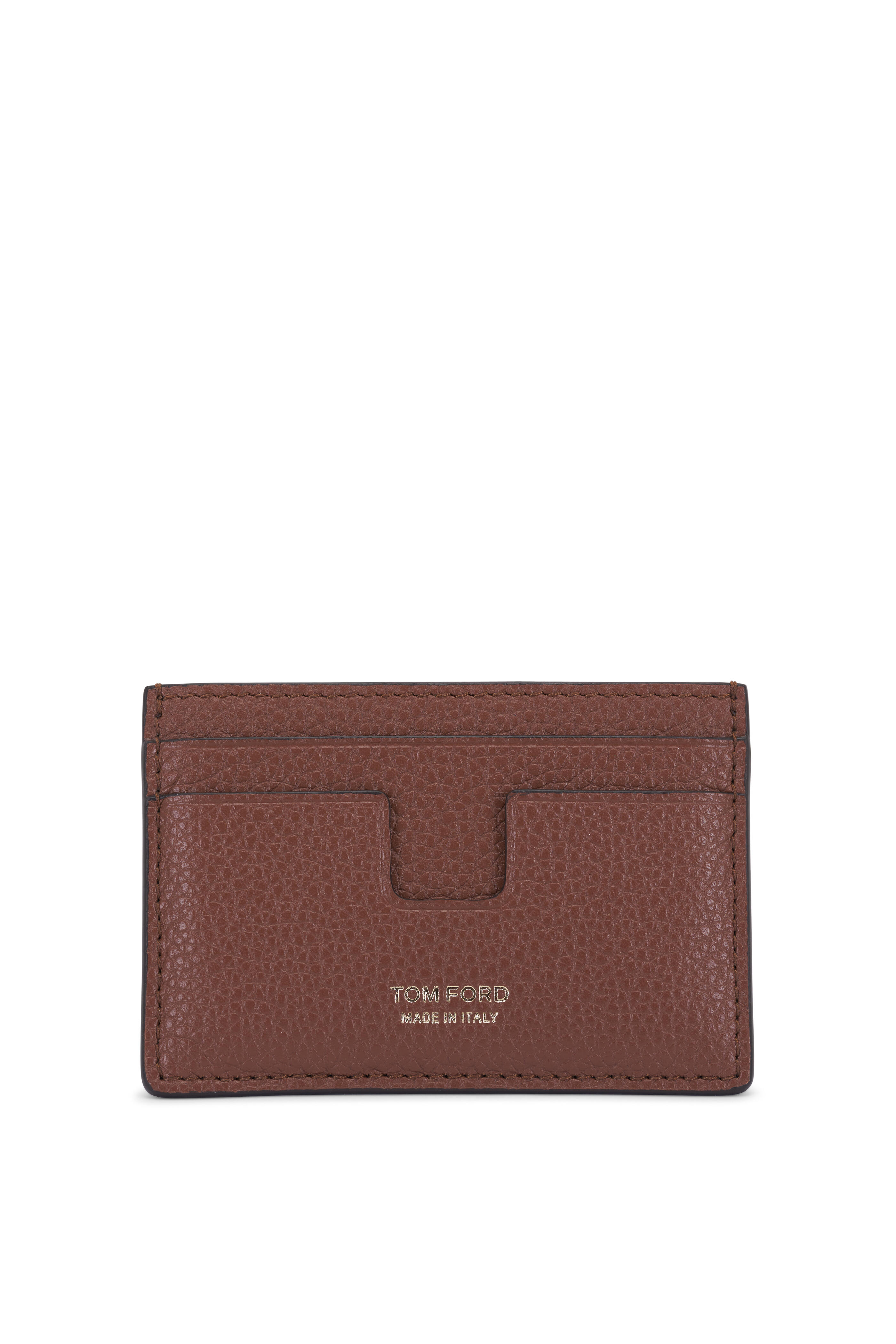Tom Ford - Medium Brown Grained Leather Card Holder
