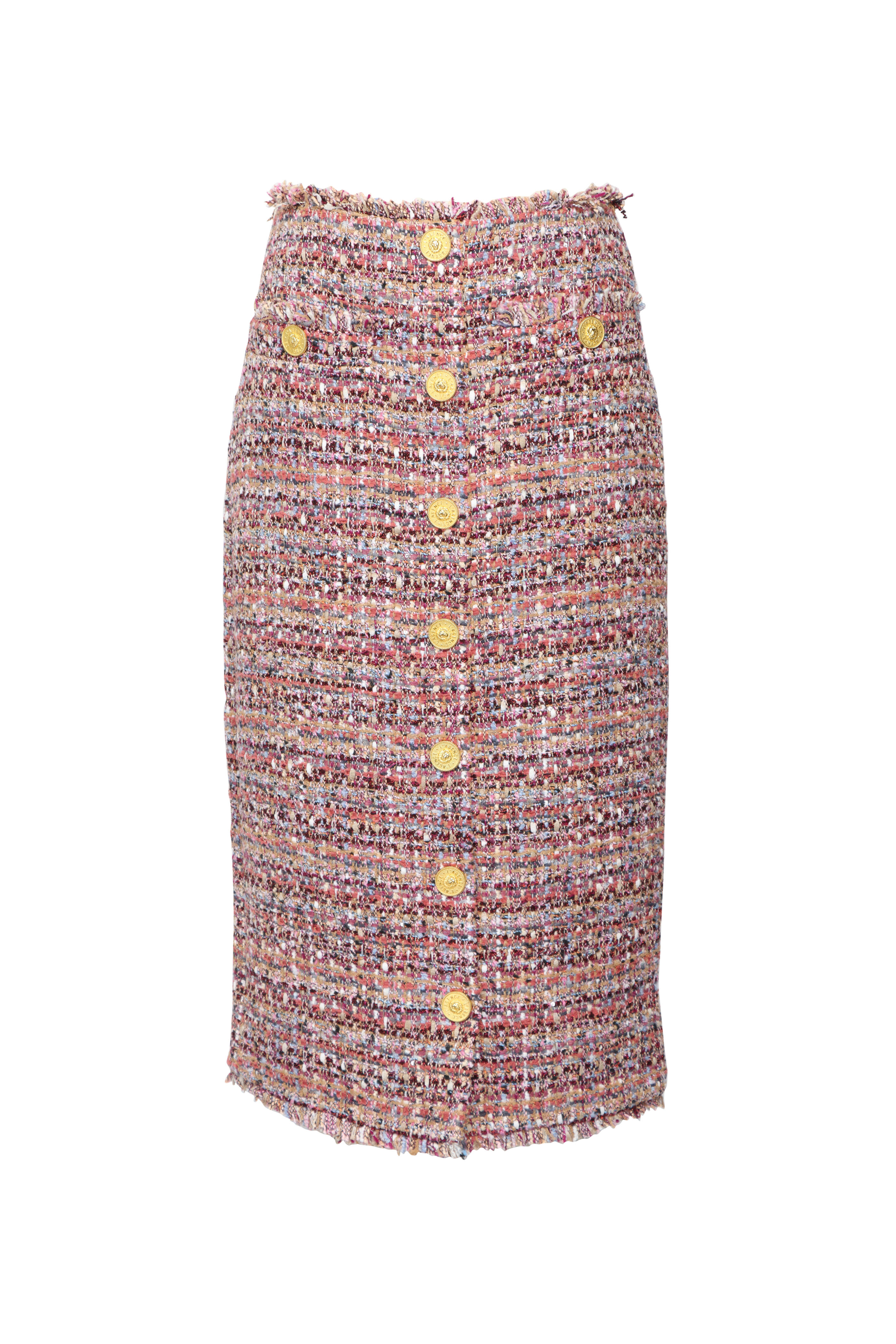 L'Agence - Tai Mauve Tweed Midi Skirt