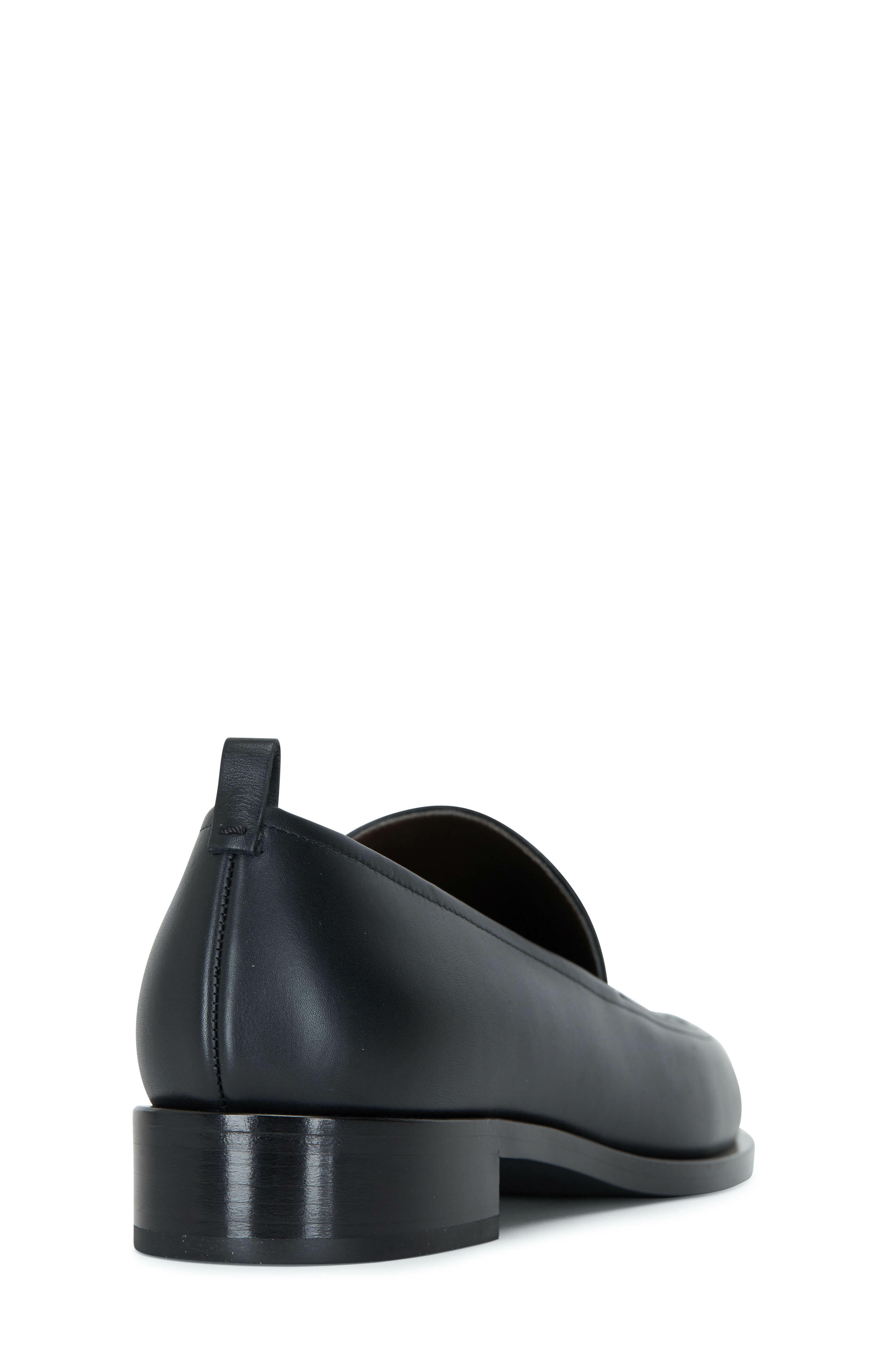 The Row Black Leather Penny Loafer Mitchell Stores