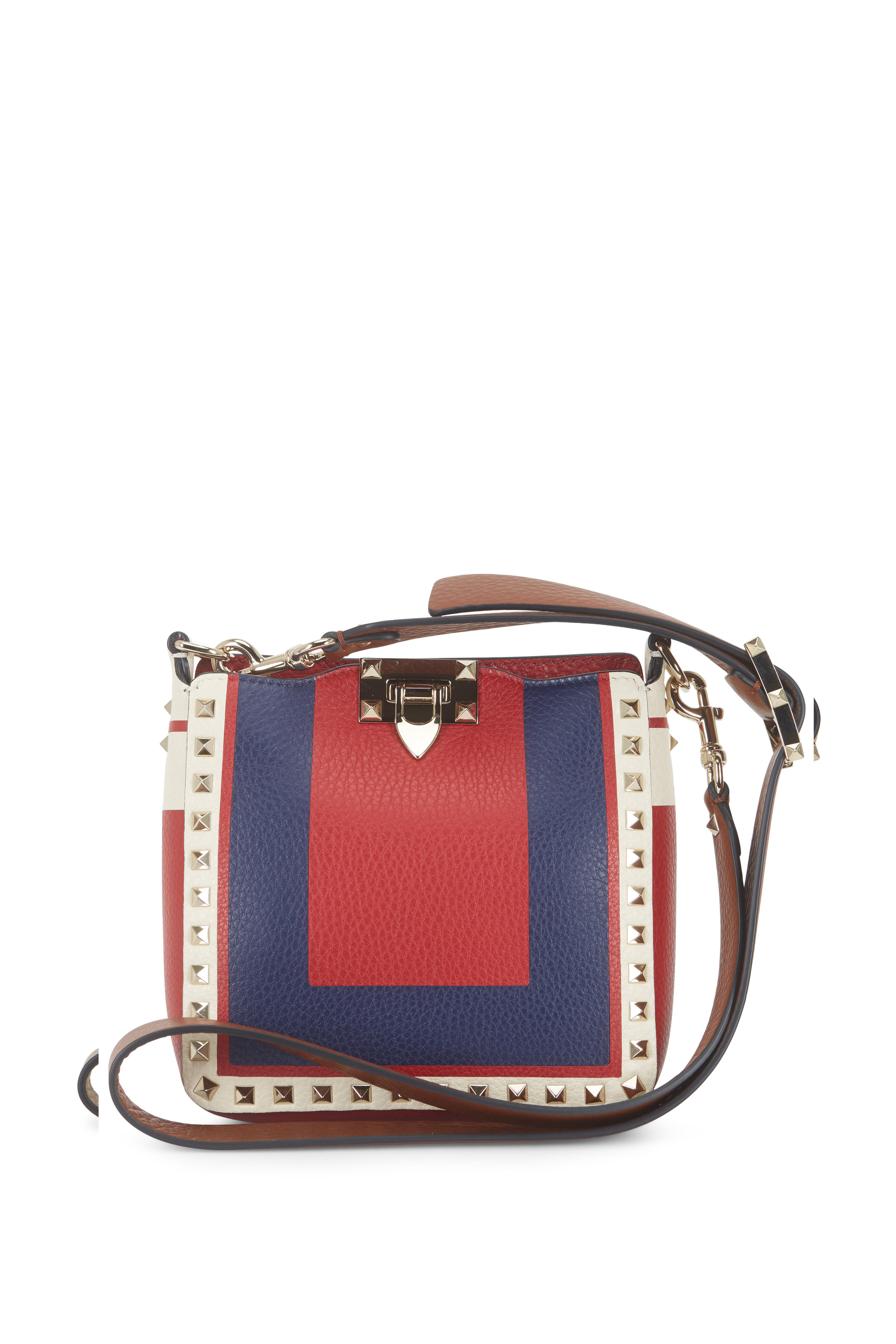 Valentino Garavani - Rockstud Red & Ivory & Blue Mini Hobo