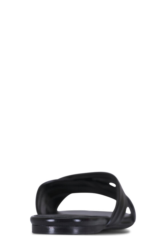 Khaite Liria Black Leather Flat Sandal - view 4