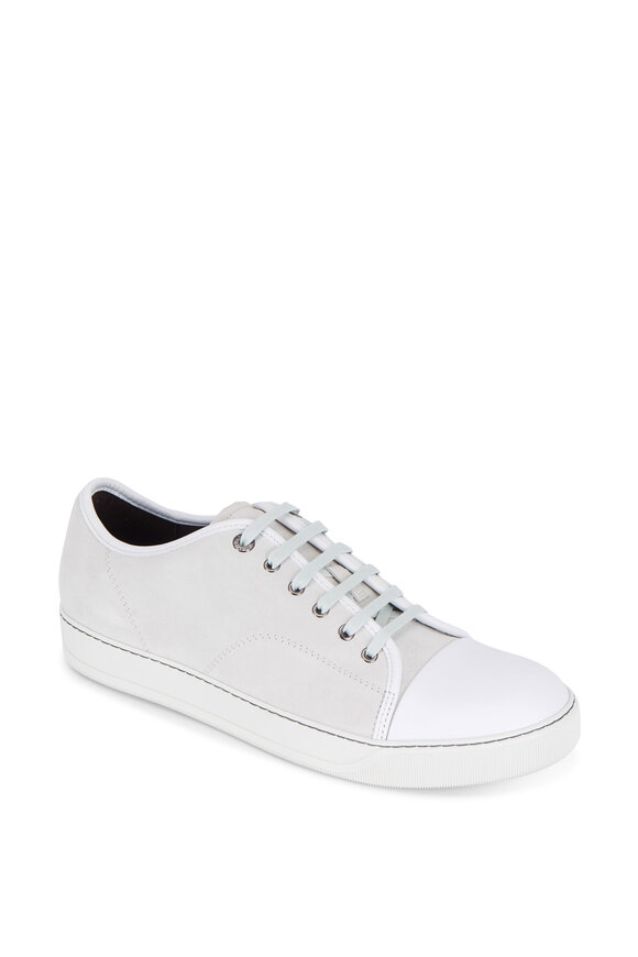 Lanvin - Light Gray Suede Cap-Toe Sneaker 