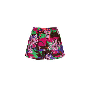Moncler - Pink Floral Print Cotton Poplin Shorts
