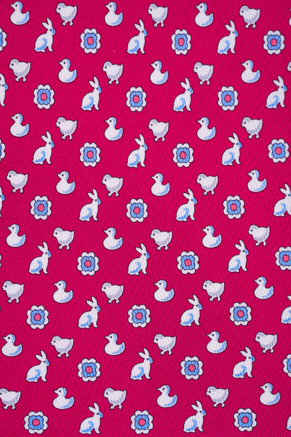 Ferragamo Red Rabbit Print Silk Necktie - view 2