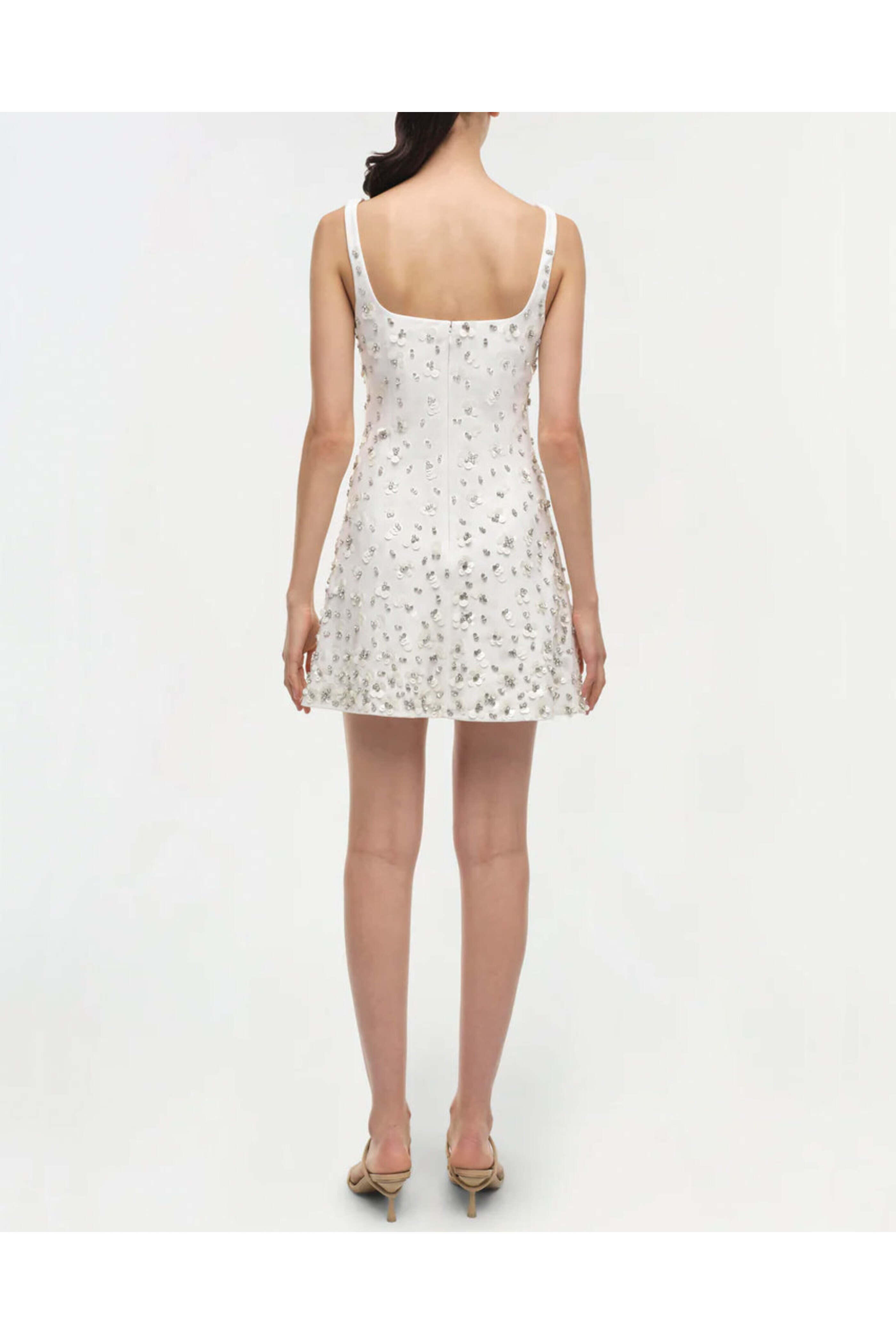 Simkhai - Ivory Embellished Sleeveless Ziva Mini Dress