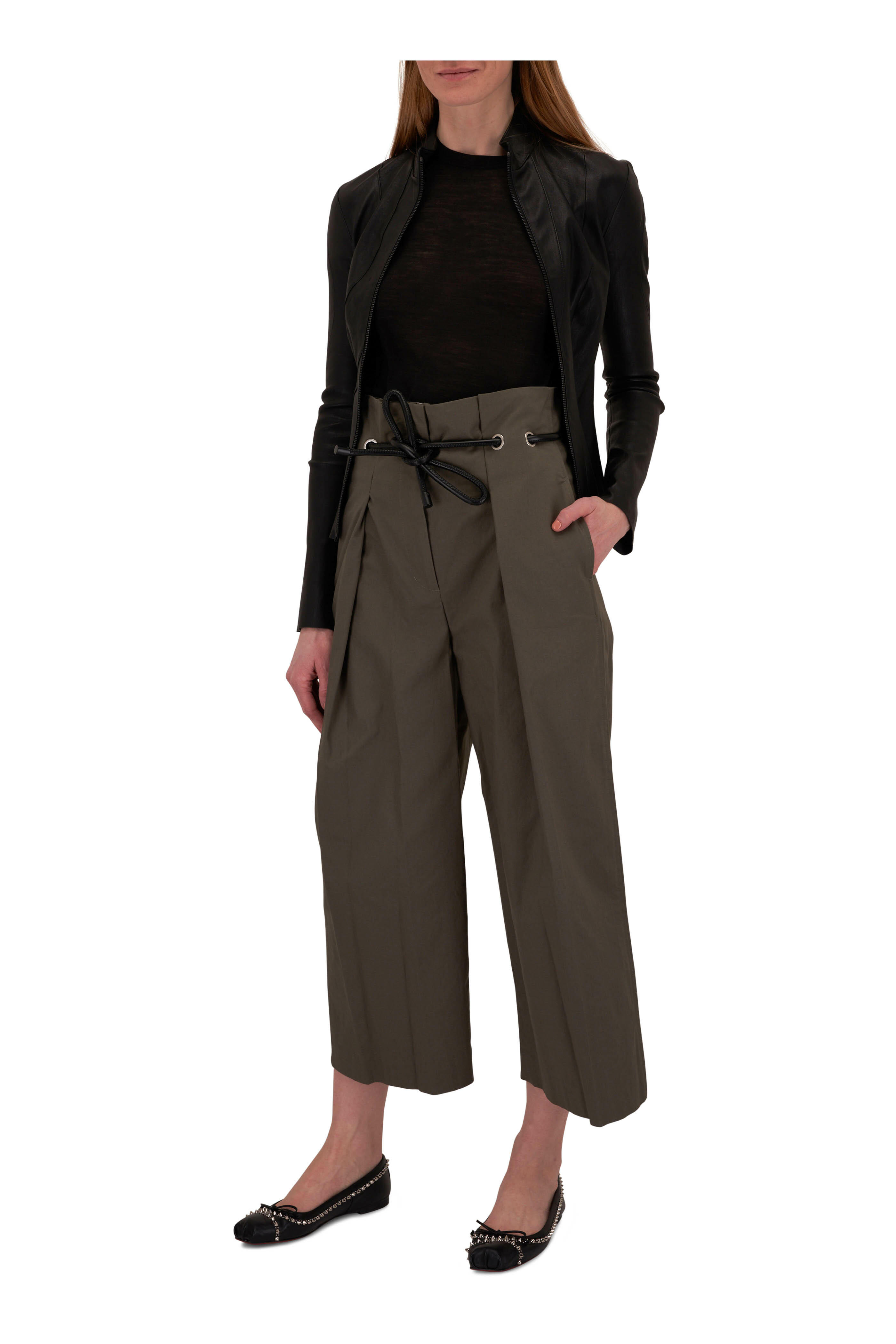 3.1 Phillip Lim - Origami Army Green Cropped Wide Leg Pant