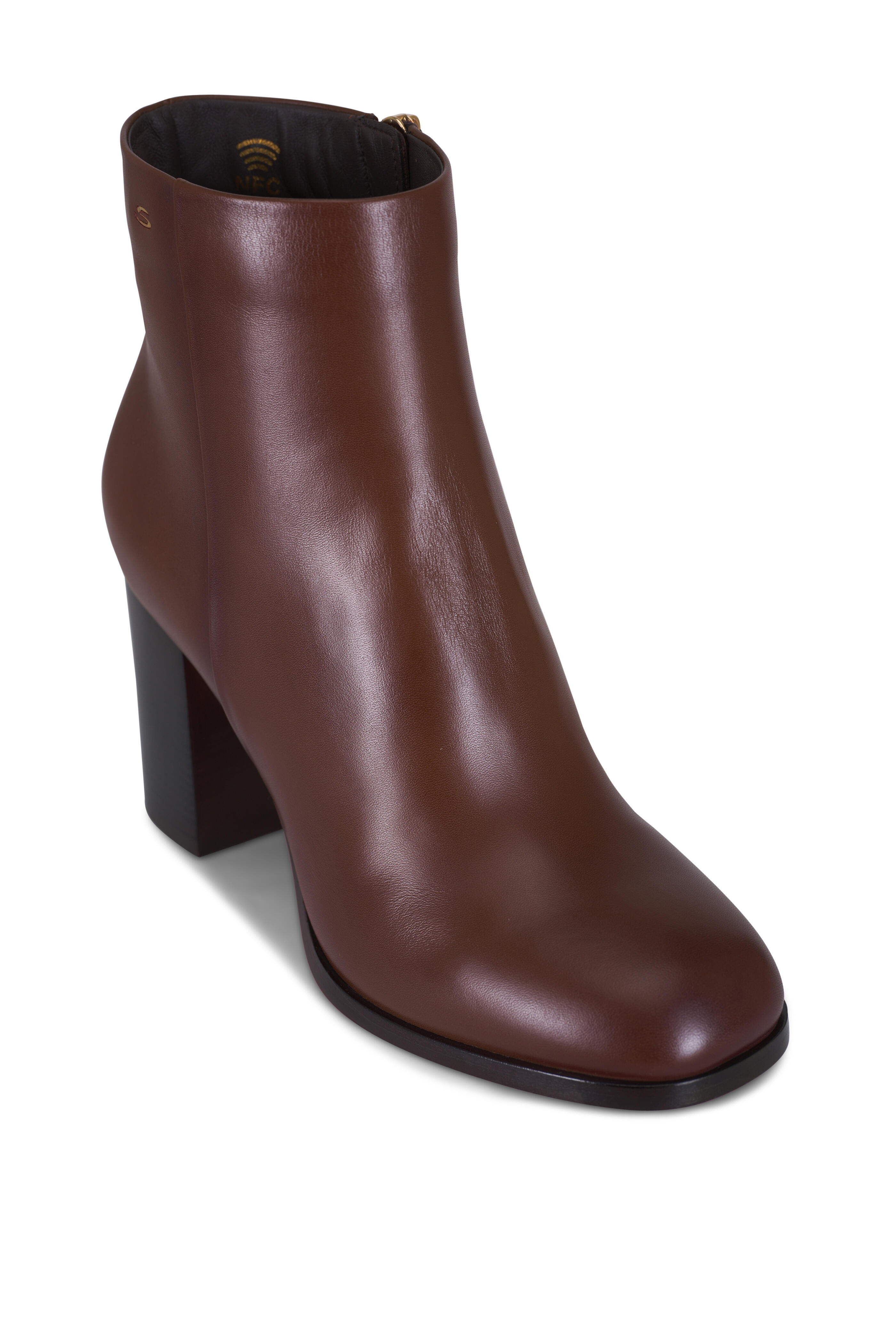 Santoni - Gladys Dark Brown Leather Short Boot, 85mm