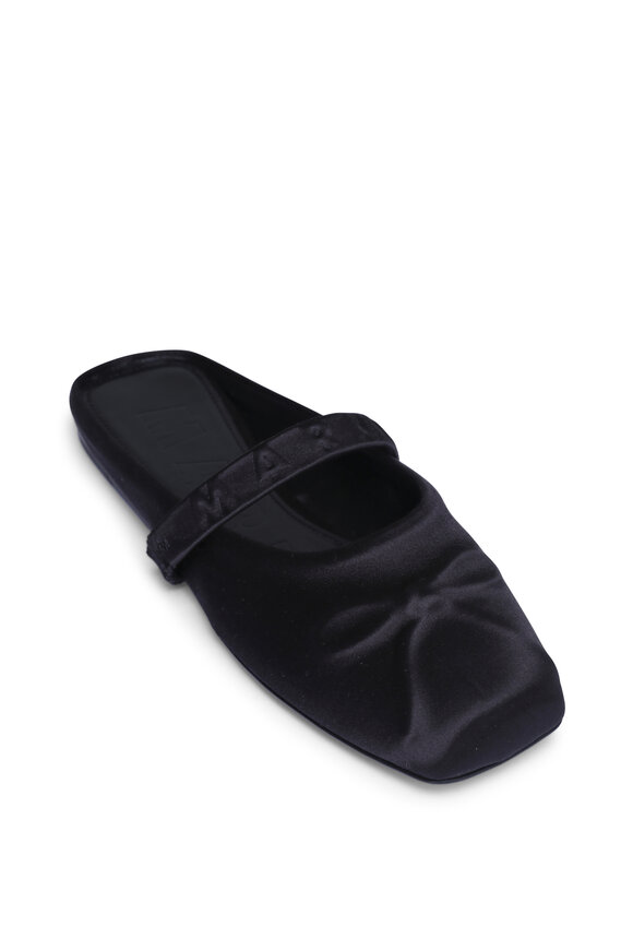 Marni Black Satin Little Bow Sabot Ballet Flat - view 1