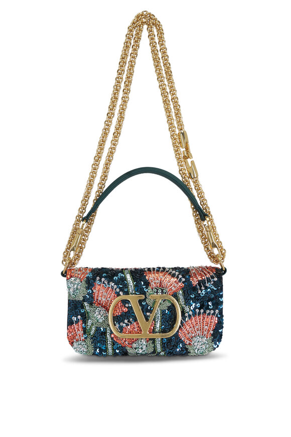 Valentino Garavani Small Loco Sequin Poppies Shoulder Bag - view 1