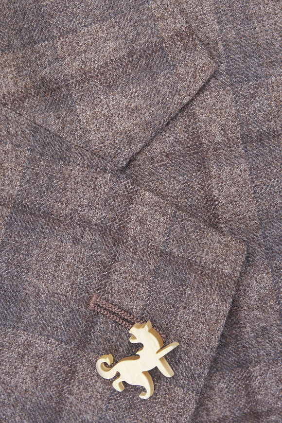 Tombolini Giacca Zero Gravity Brown Plaid Wool Sportcoat - view 5