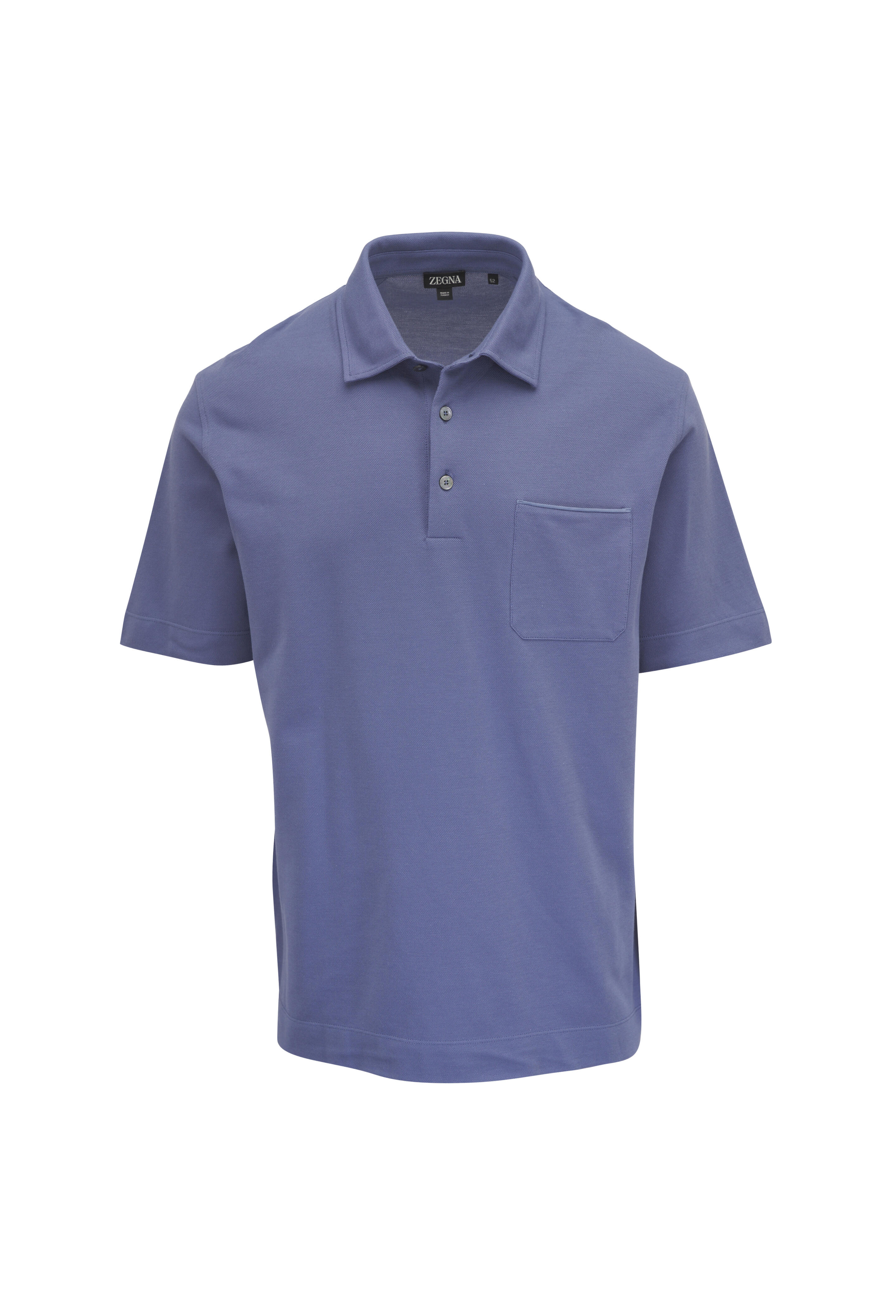 Zegna - Periwinkle Cotton Pique Polo - view 1