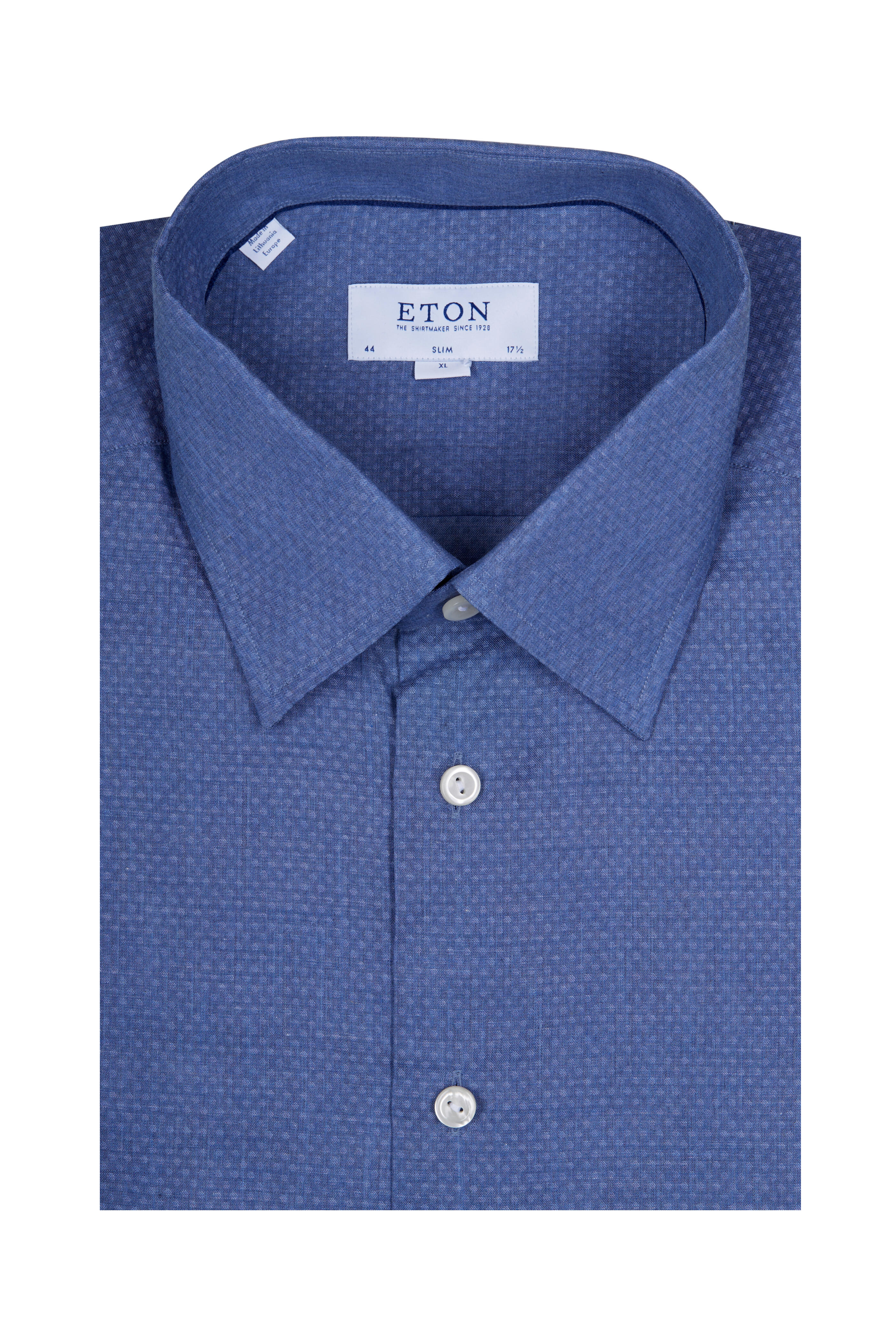 Eton - Blue Dot Patterned Dress Shirt