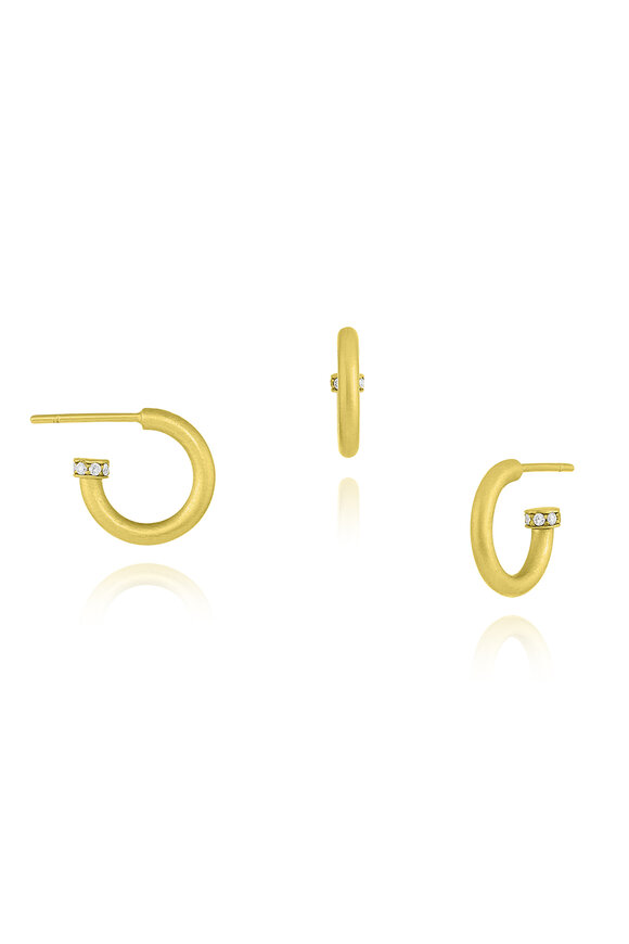 Leigh Maxwell Amani 18K Yellow Gold & Diamond Mini Hoops