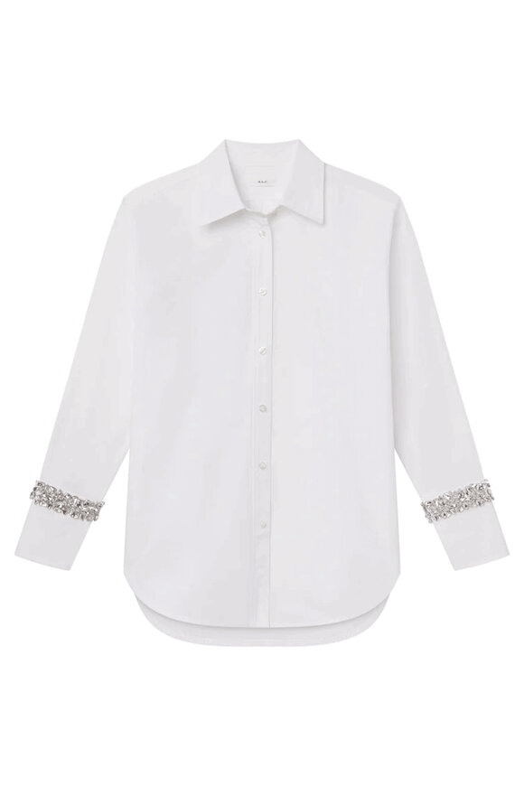 ★DNSR★ Carousel Half Sleeve White White Flutter Sleeve Smocked Irma Top | Pomander Place