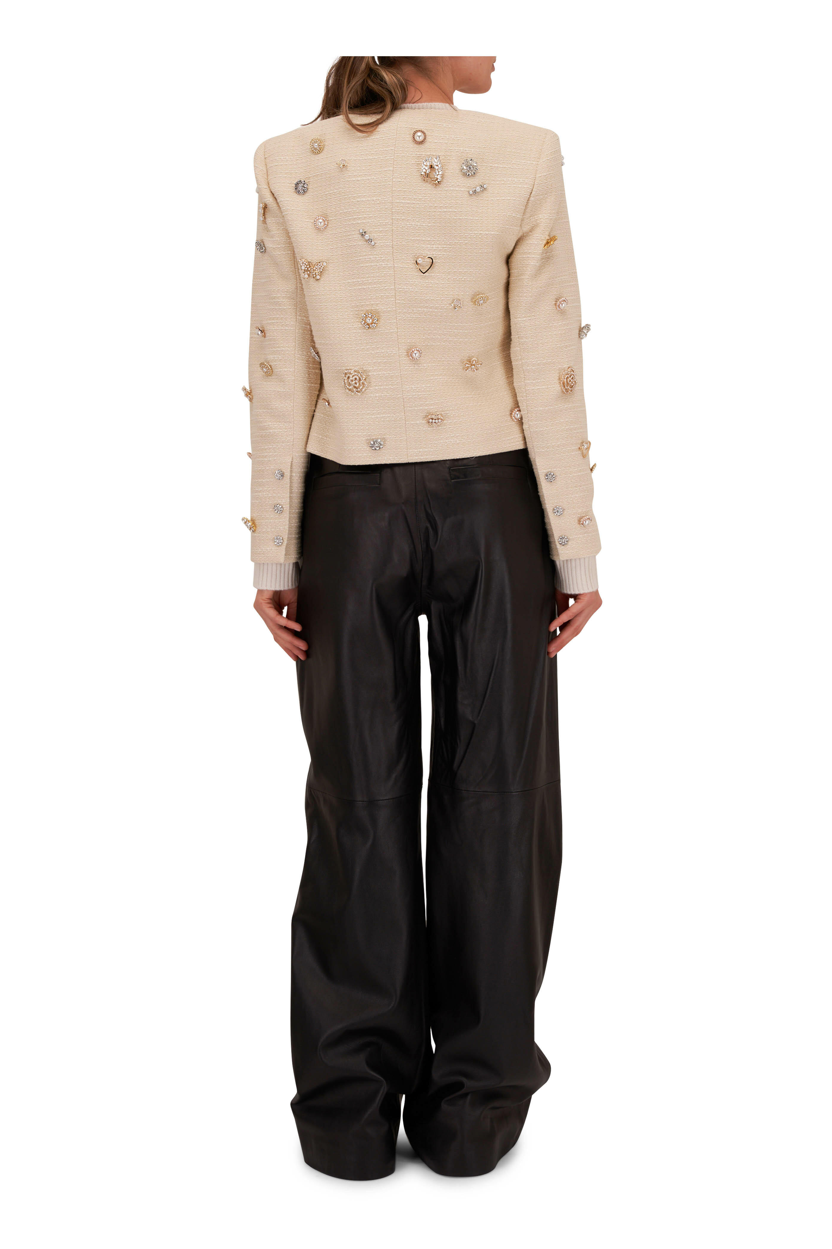L'Agence - Tayla Broaches Ecru Tweed Jacket | Mitchell Stores