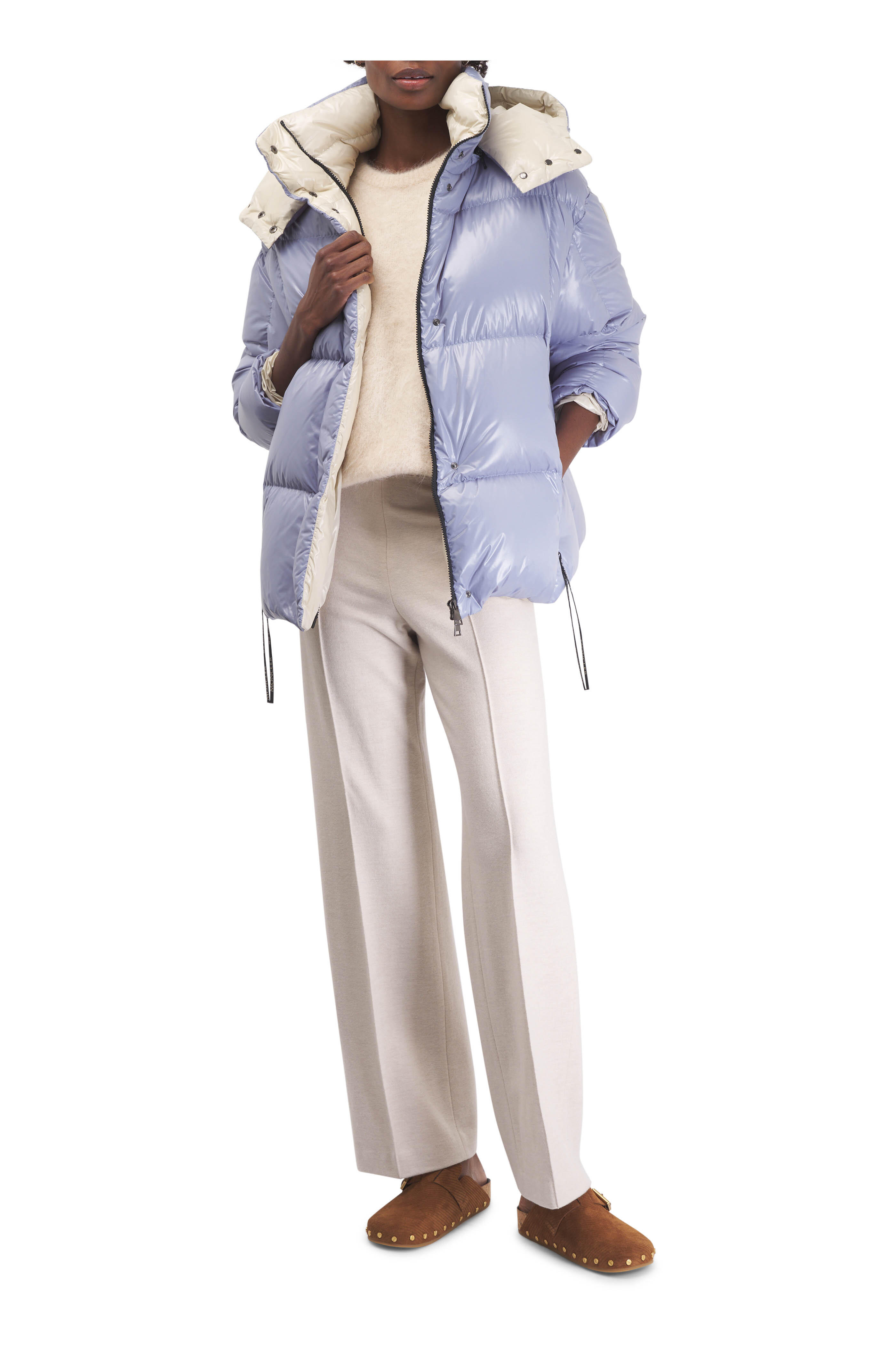 Agnona - Beige Cashmere & Wool Straight Pant