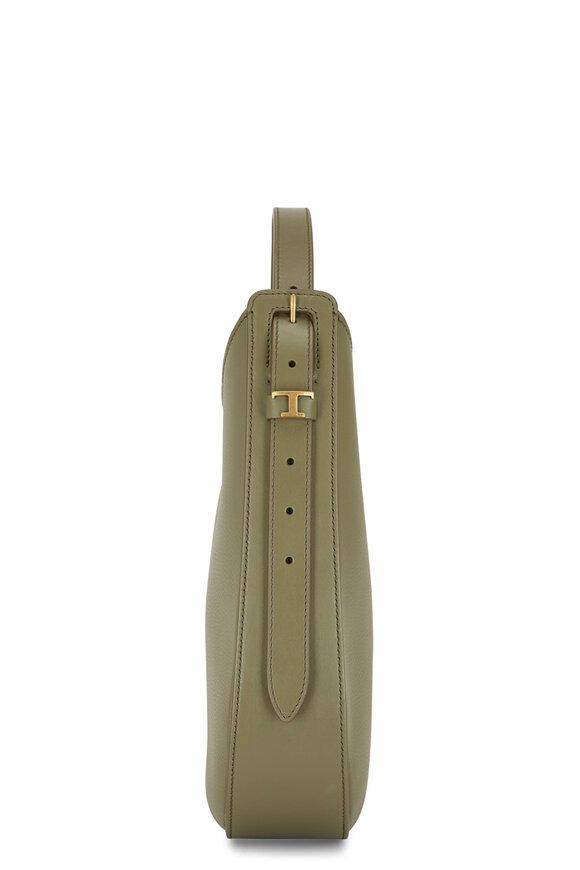 Tod's - Oboe Olive Grained Leather Small Hobo