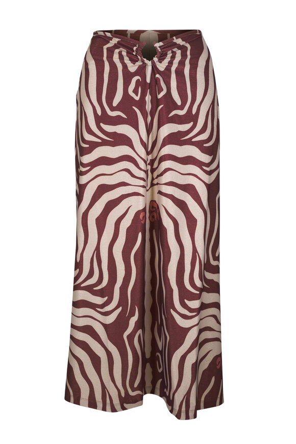 Johanna Ortiz Keel Shimmering Mocca Midi Skirt