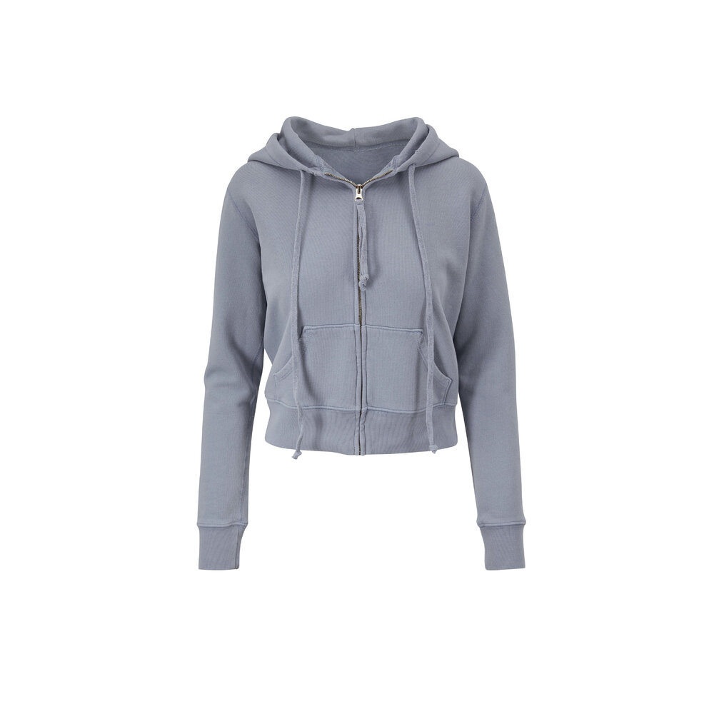 Nili Lotan - Callie Slate Blue Zip-Up Hoodie | Mitchell Stores