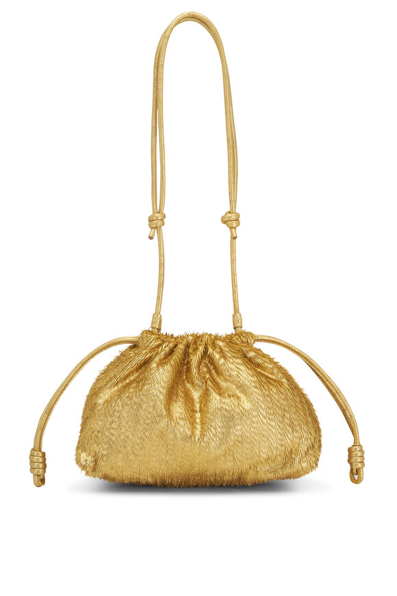 Loewe - Fringe Flamenco Gold Metallic Leather Shoulder Bag