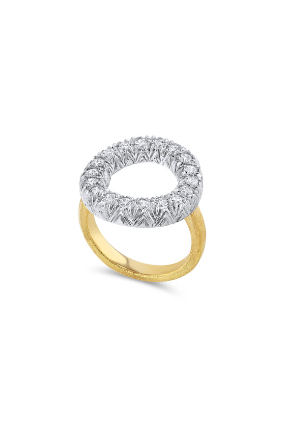 Aaron Henry 18k Gold Wide Embrace Diamond Circle Ring - view 1