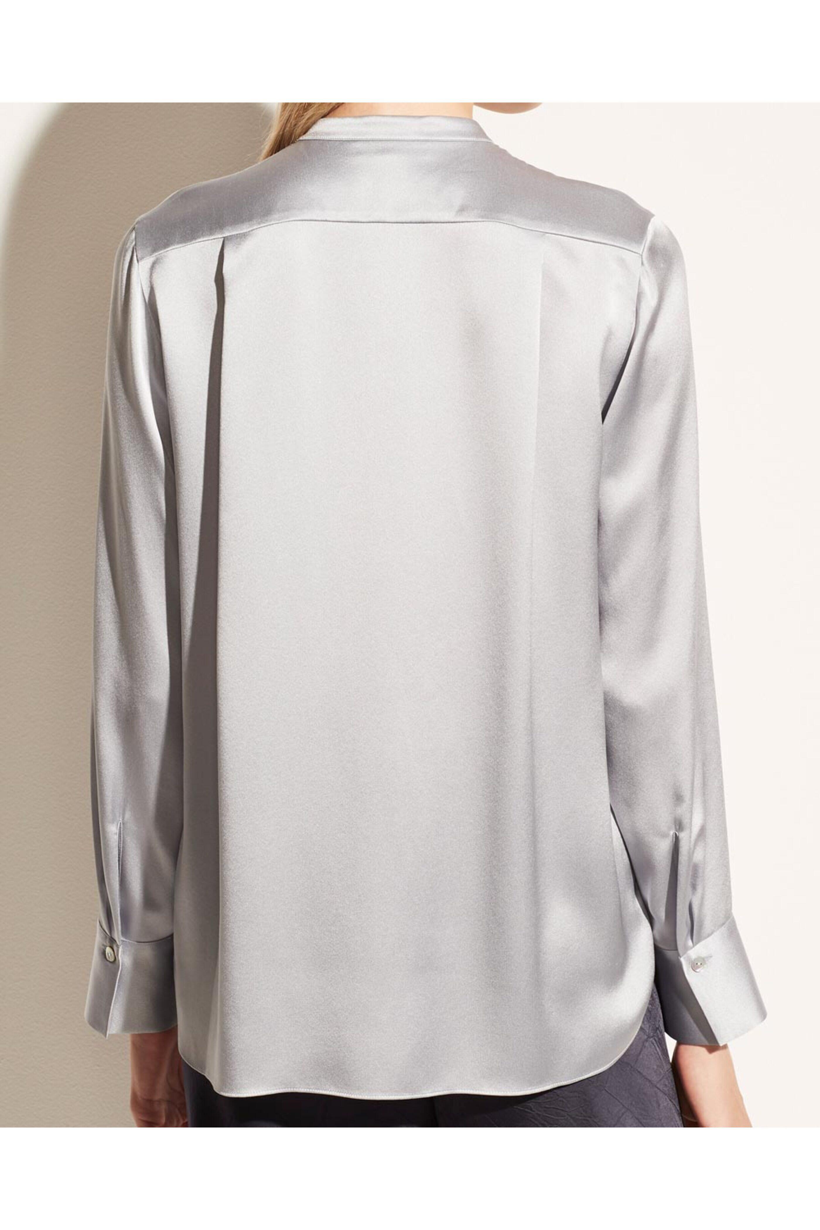 Vince - French Lilac Banded Collar Button Up Shirt